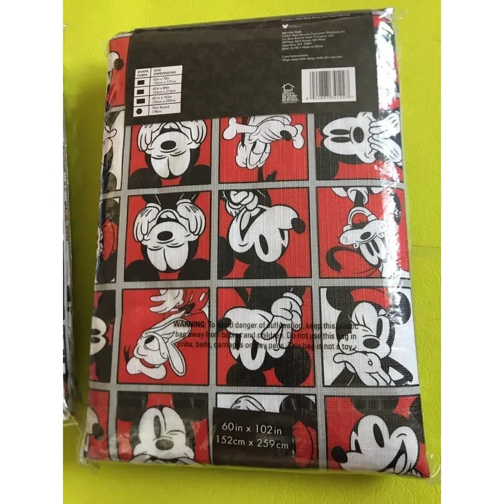 New❤️Mickey Mouse PEVA Flannelback Tablecloth